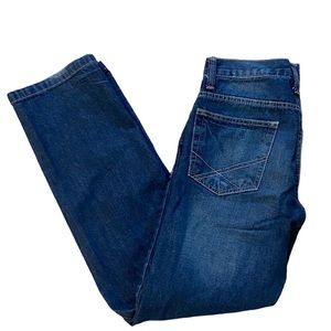 Lightly Distressed Men’s Dark Wash Jeans Straight Leg Paper Denim & Cloth sz 28